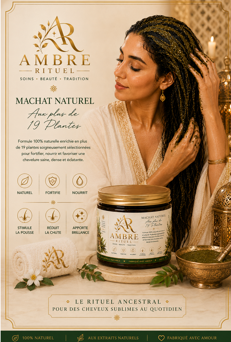 Machat Naturel aux  plus de 19 Plantes – Ambre Rituel | 250 g